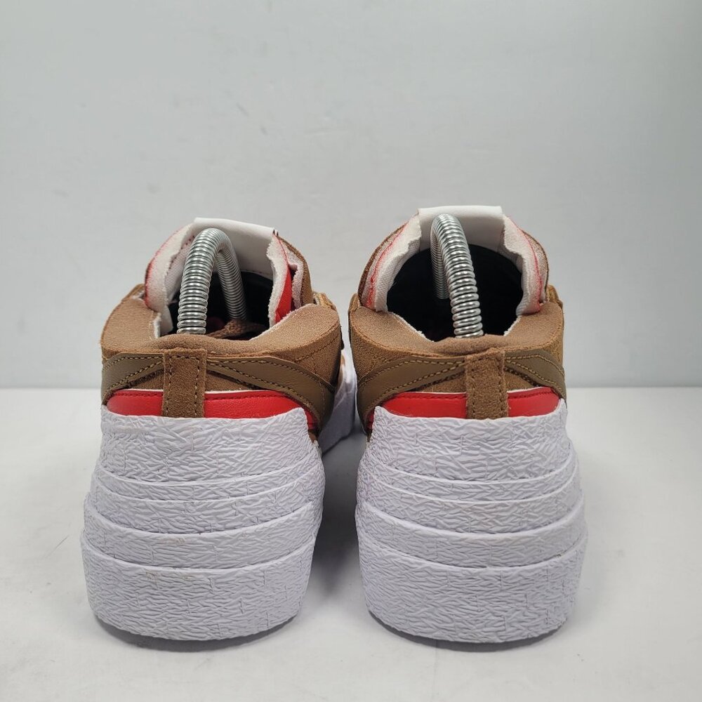 Nike Blazer Low / Sacai Men's Brown & Red Sneakers DD1877-200 US  Size 9 NWB - Picture 6 of 10